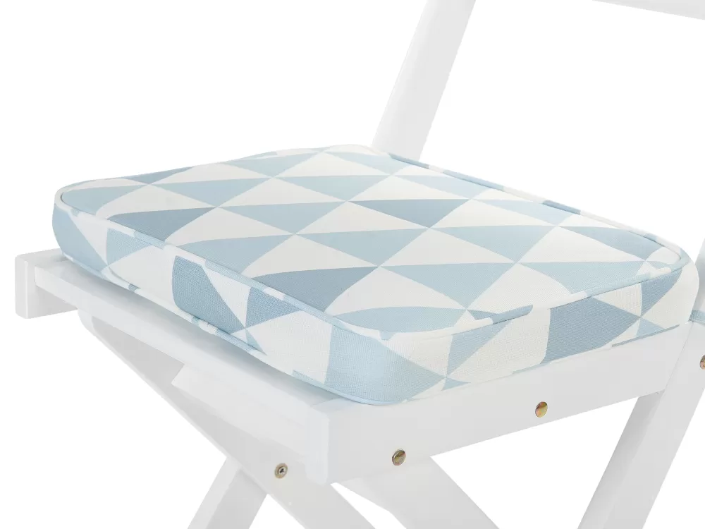 Beliani Federa Decorativa con Triangoli Azzurri - Confezione da 2 Pezzi Stile Fiji