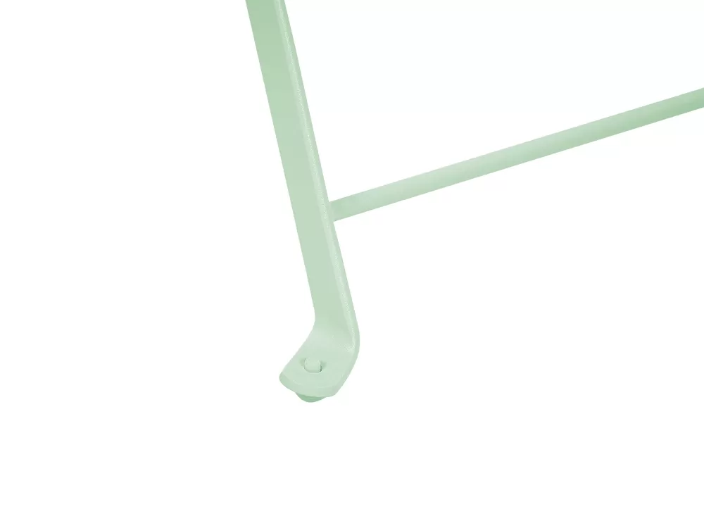 Bistrot Elegante per Esterni con 2 Posti in Acciaio Verde Menta - Set Fiori by Beliani