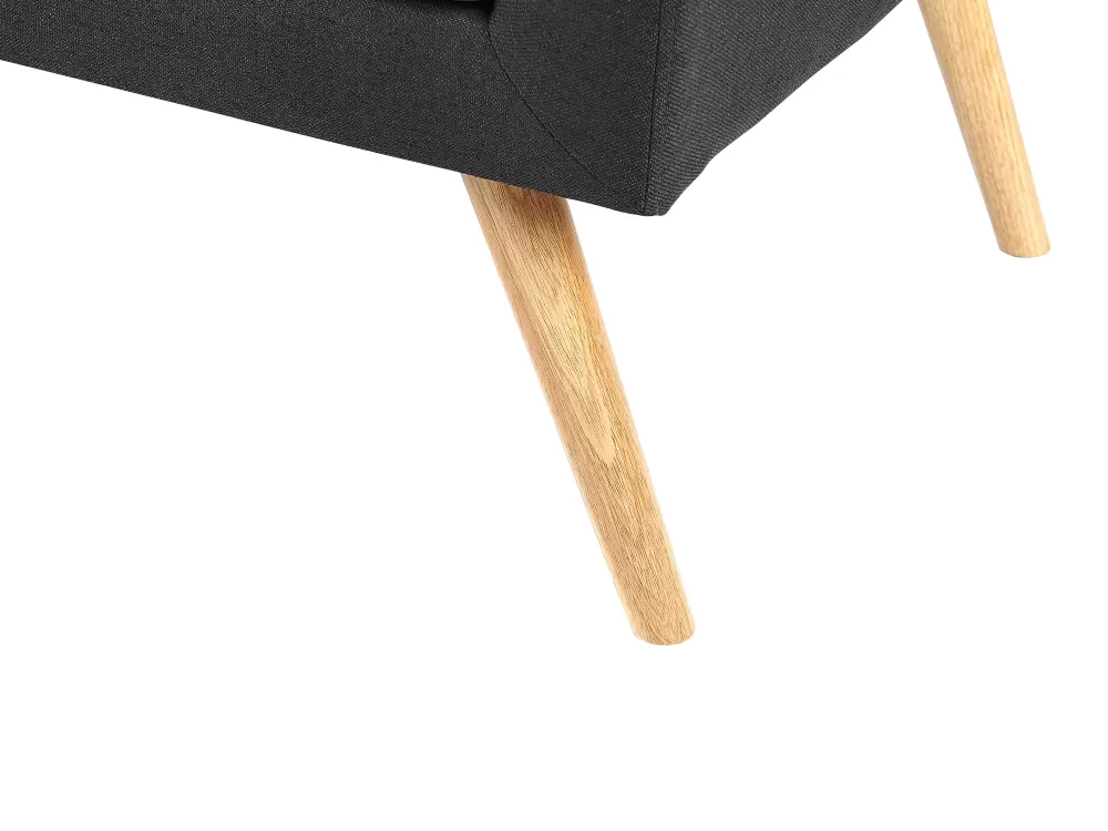 Beliani Divano Moderno Skibby 2 Posti in Tessuto Resistente - Nero Opaco per Soggiorno Accogliente