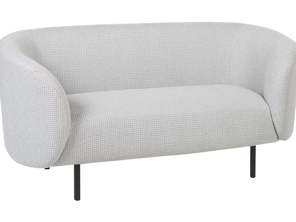 Beliani Divano Moderno a 2 Posti in Tessuto Nero e Bianco - Design Confortevole