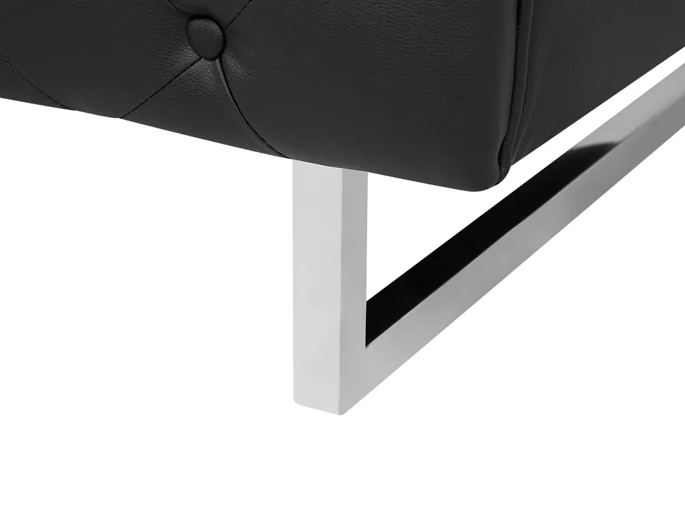 Sofà Beliani Vissland 2 Posti in Pelle Nera - Design Moderno e Confortevole
