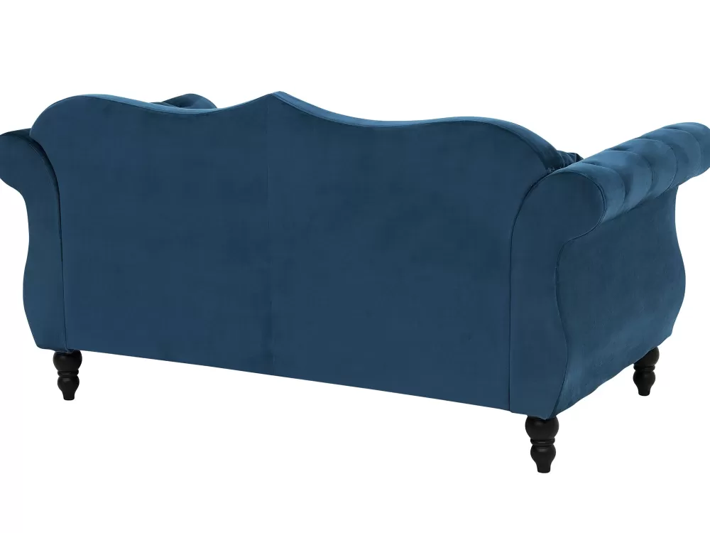 Beliani Divano Elegante 2 Posti in Velluto Blu - Comodo Sofà con Rivestimento Morbido, Prezzo Accessibile
