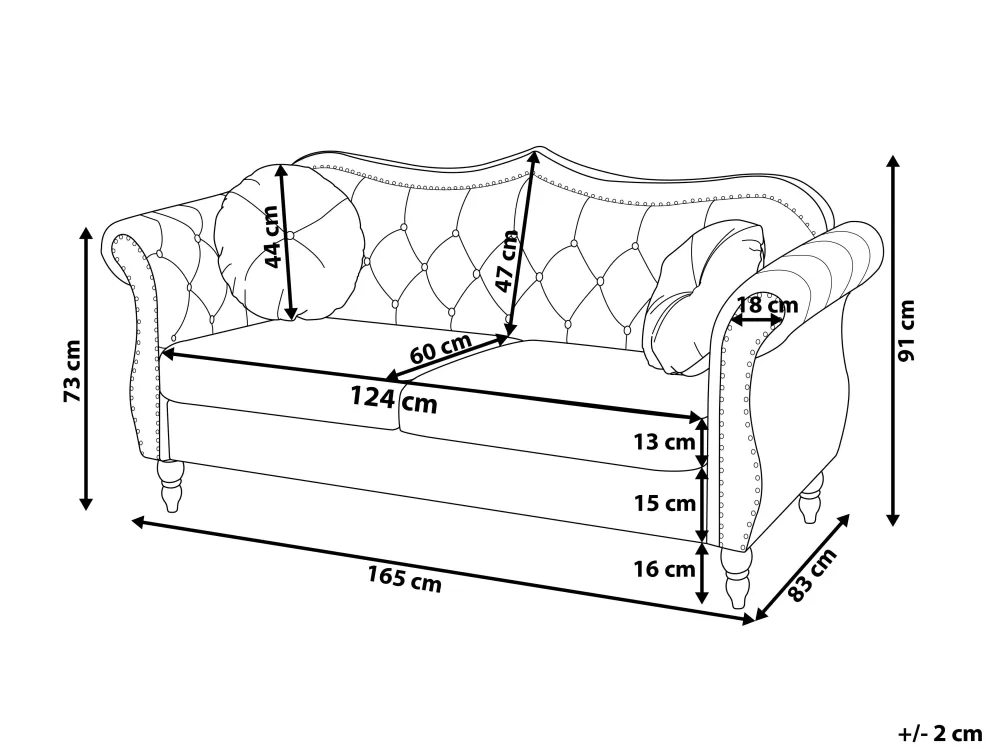 Beliani Divano Elegante 2 Posti in Velluto Blu - Comodo Sofà con Rivestimento Morbido, Prezzo Accessibile