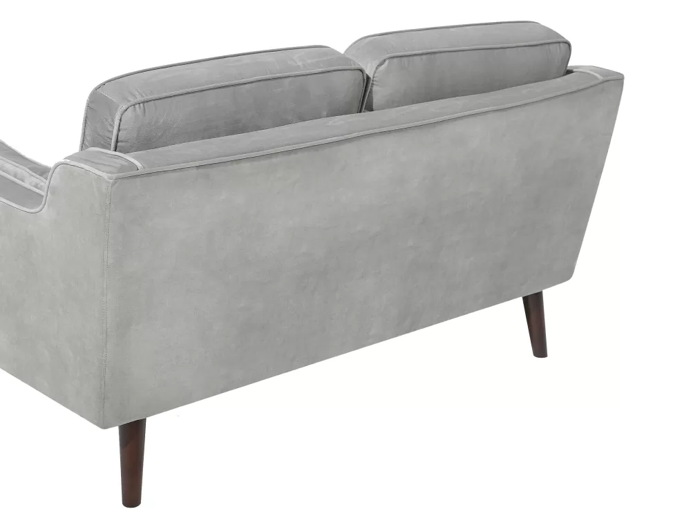 Beliani - Sofà a 2 Posti in Velluto Grigio Nebbia, Design Accogliente - Linea Lokka