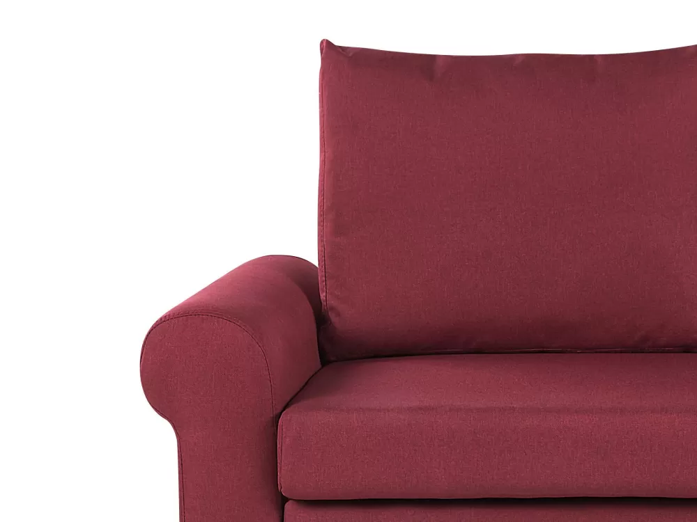 Divano Letto Beliani 2 Posti in Tessuto Bordeaux - Design Moderno e Confortevole