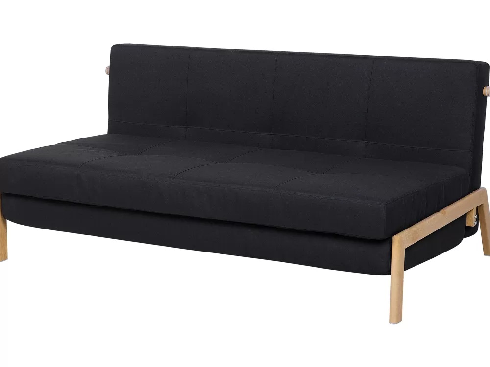 Edland Divano Letto 2 Posti in Tessuto - Nero Opaco, Design Comodo con Sconto Imperdibile