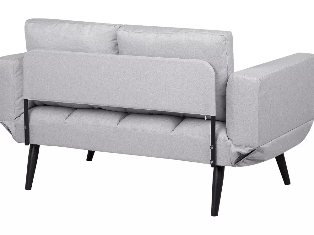 Beliani Divano Letto 2 Posti Brekke in Tessuto Grigio Chiaro - Design Moderno e Confortevole