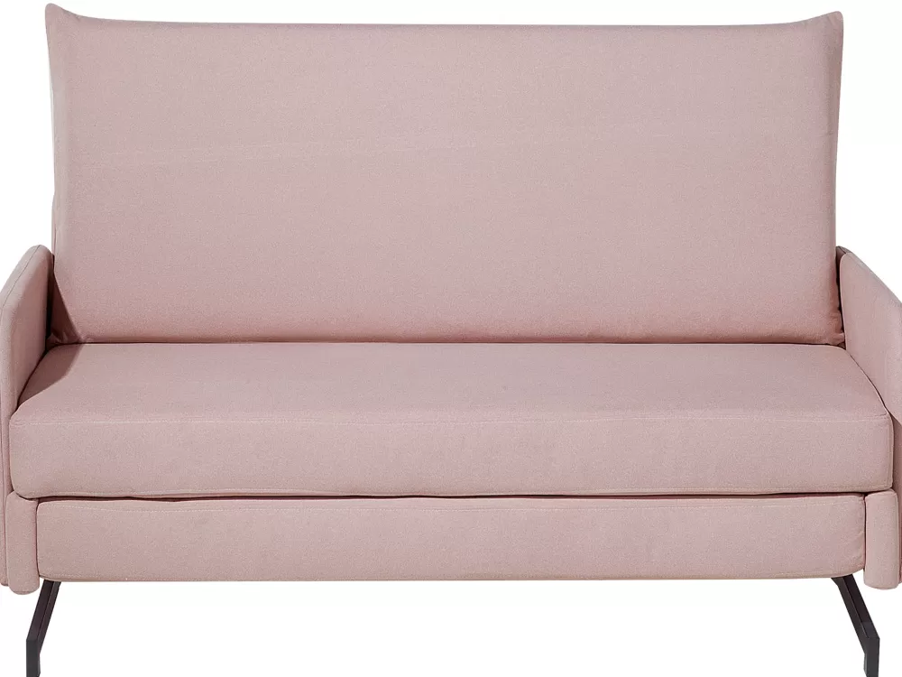Divano Letto Belfast 2 Posti in Tessuto Rosa Chiaro - Design Accogliente Beliani