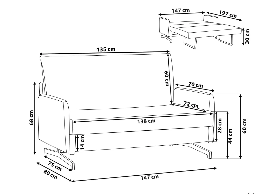 Divano Letto Belfast 2 Posti in Tessuto Rosa Chiaro - Design Accogliente Beliani