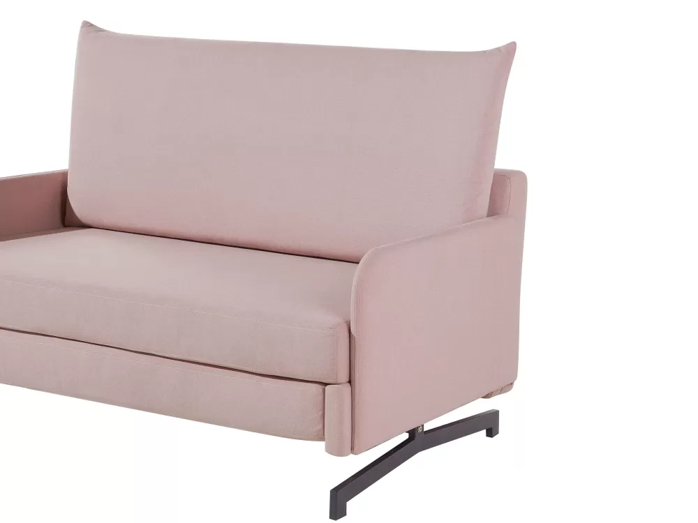 Divano Letto Belfast 2 Posti in Tessuto Rosa Chiaro - Design Accogliente Beliani