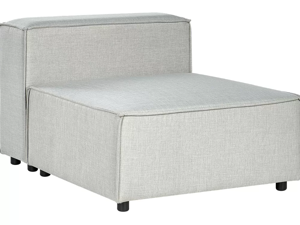 Divano Angolare 3 Posti Beliani con Struttura in Lino Resistente, Design Moderno e Rivestimento Grigio Chiaro – Aprica Collection