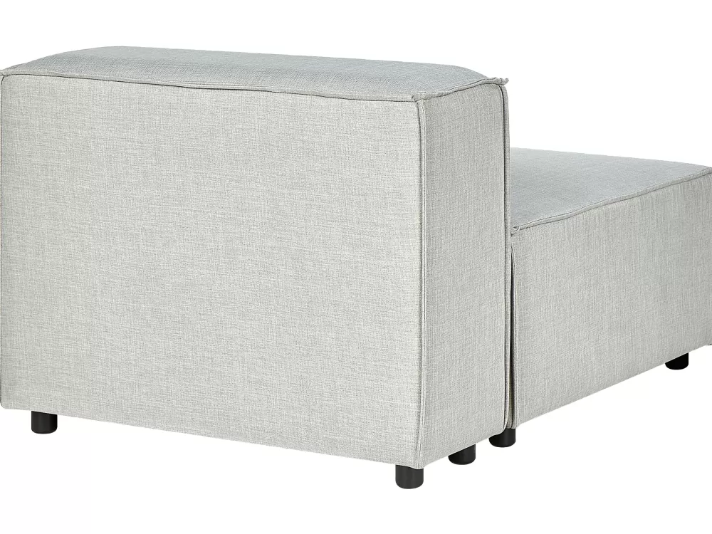 Beliani Divano Angolare 3 Posti con Rivestimento in Lino, Grigio Chiaro - Design Moderno Aprica per Soggiorno Accogliente