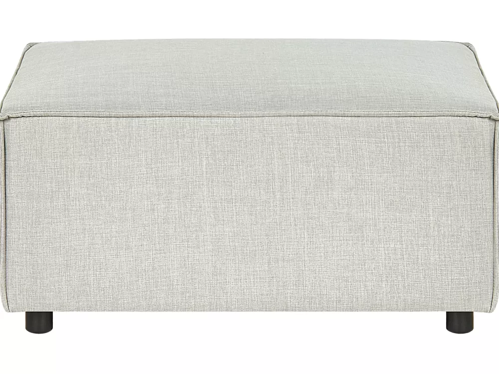 Beliani Divano Angolare 3 Posti con Rivestimento in Lino, Grigio Chiaro - Design Moderno Aprica per Soggiorno Accogliente