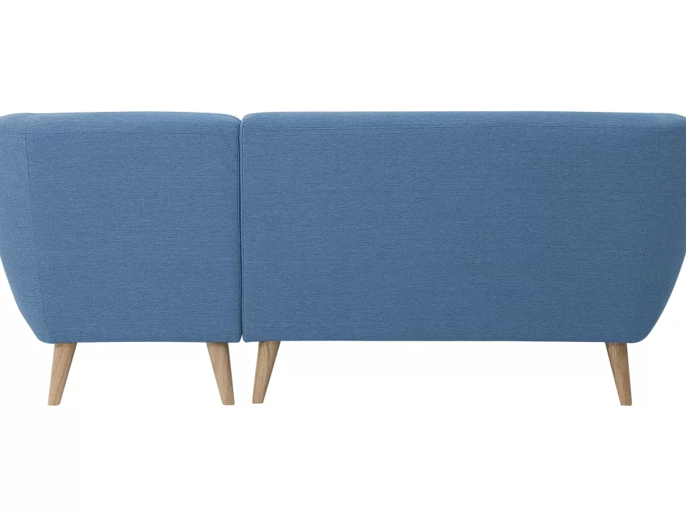 Divano Angolare 3 Posti Beliani in Tessuto - Moderno Angolare Sinistro Blu Motala con Sconto Esclusivo