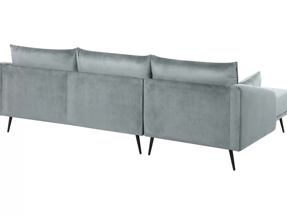 Divano Angolare Varde con Luci LED Integrate - Rivestimento in Velluto Elegante, Grigio Scuro, Design Moderno da Beliani