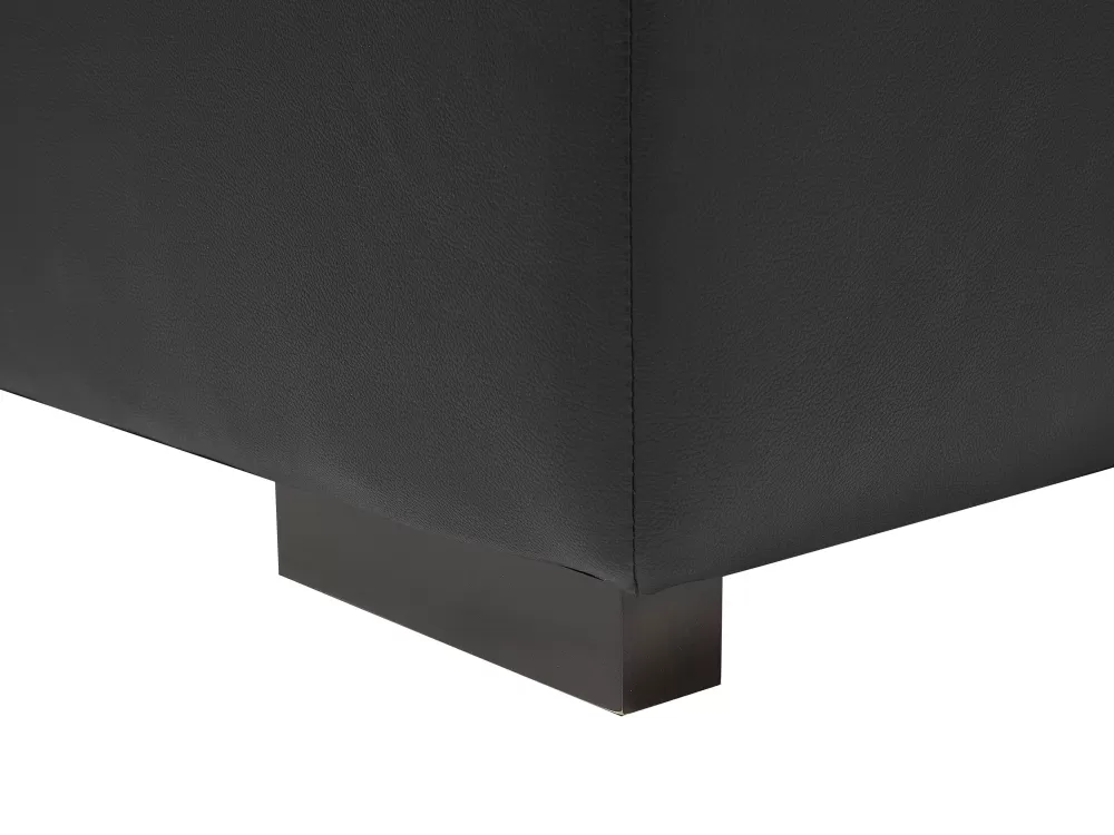 Beliani Divano Angolare 3 Posti Letto in Pelle Elegante, Design Moderno con Schienale Alto - Colore Nero Opaco, Configurazione Lato Sinistro, Linea Allungata