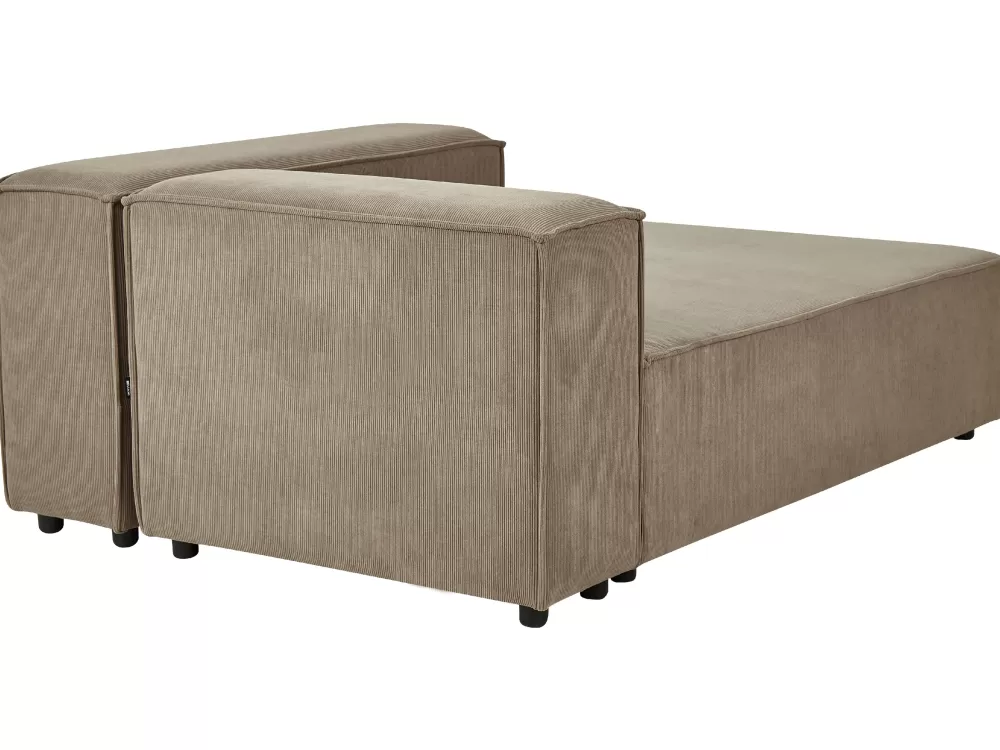 Beliani Offerta Flash: Divano Angolare 3 Posti in Ecopelle - Design Aprica, Colore Beige Chiaro, Orientamento a Sinistra