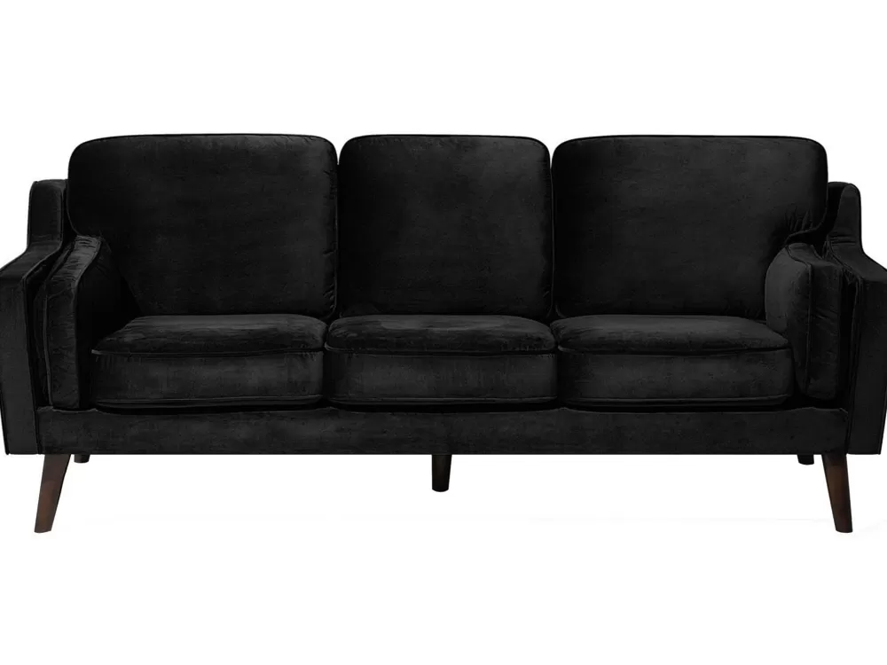 Divano Moderno Lokka 3 Posti in Tessuto Nero - Offerta Beliani