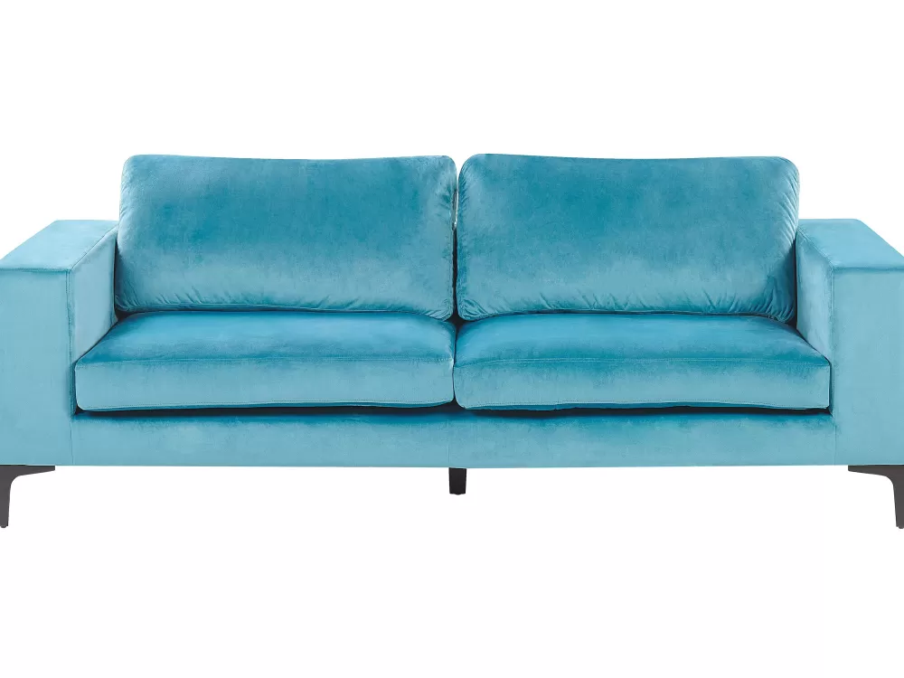 Divano Elegante a 3 Posti in Velluto - Celeste Chiaro Vadstena, Confortevole e Moderno
