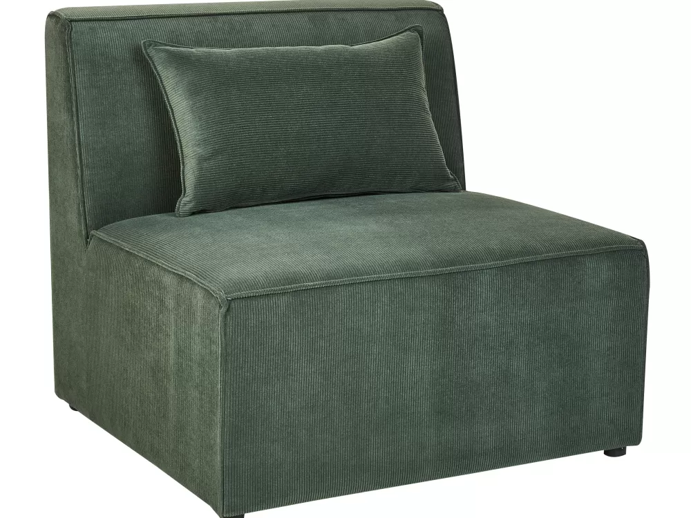 Beliani Divano Lemvig 3 Posti in Tessuto Verde Foresta con Struttura Sostenibile - Design Scandinavo e Conforto Moderno