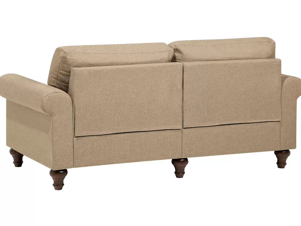 Divano 3 Posti Confortevile Beliani - Rivestimento in Tessuto Sabbia Dorata, Design Moderno Otra