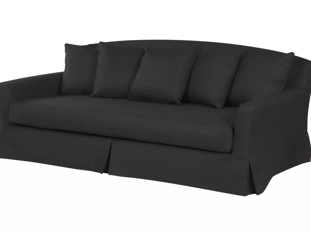 Beliani Divano Moderno a 3 Posti in Tessuto Antimacchia - Design Ergonomico con Struttura Resistente, Nero Opaco per Soggiorno Accogliente