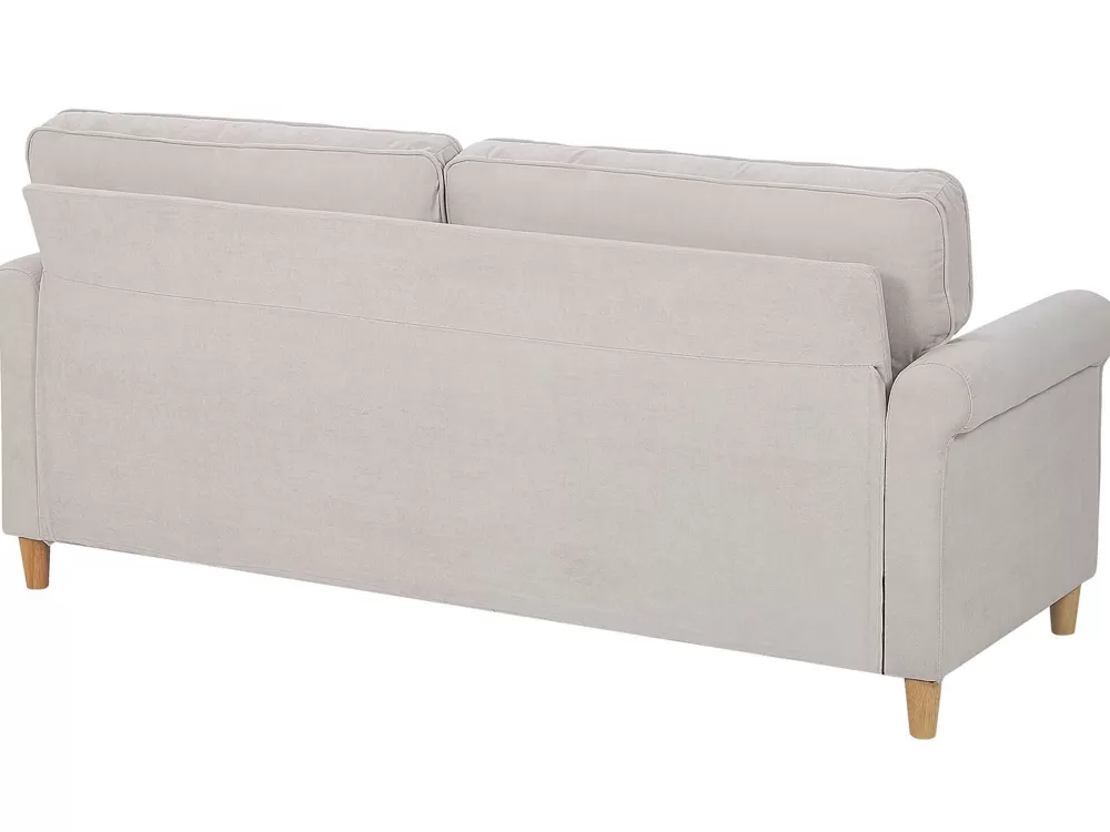 Divano Beliani 3 Posti in Velluto Beige Chiaro - Design Confortevole Ronneby