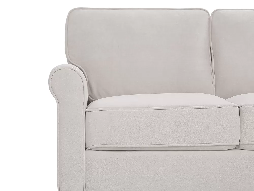 Divano Beliani 3 Posti in Velluto Beige Chiaro - Design Confortevole Ronneby