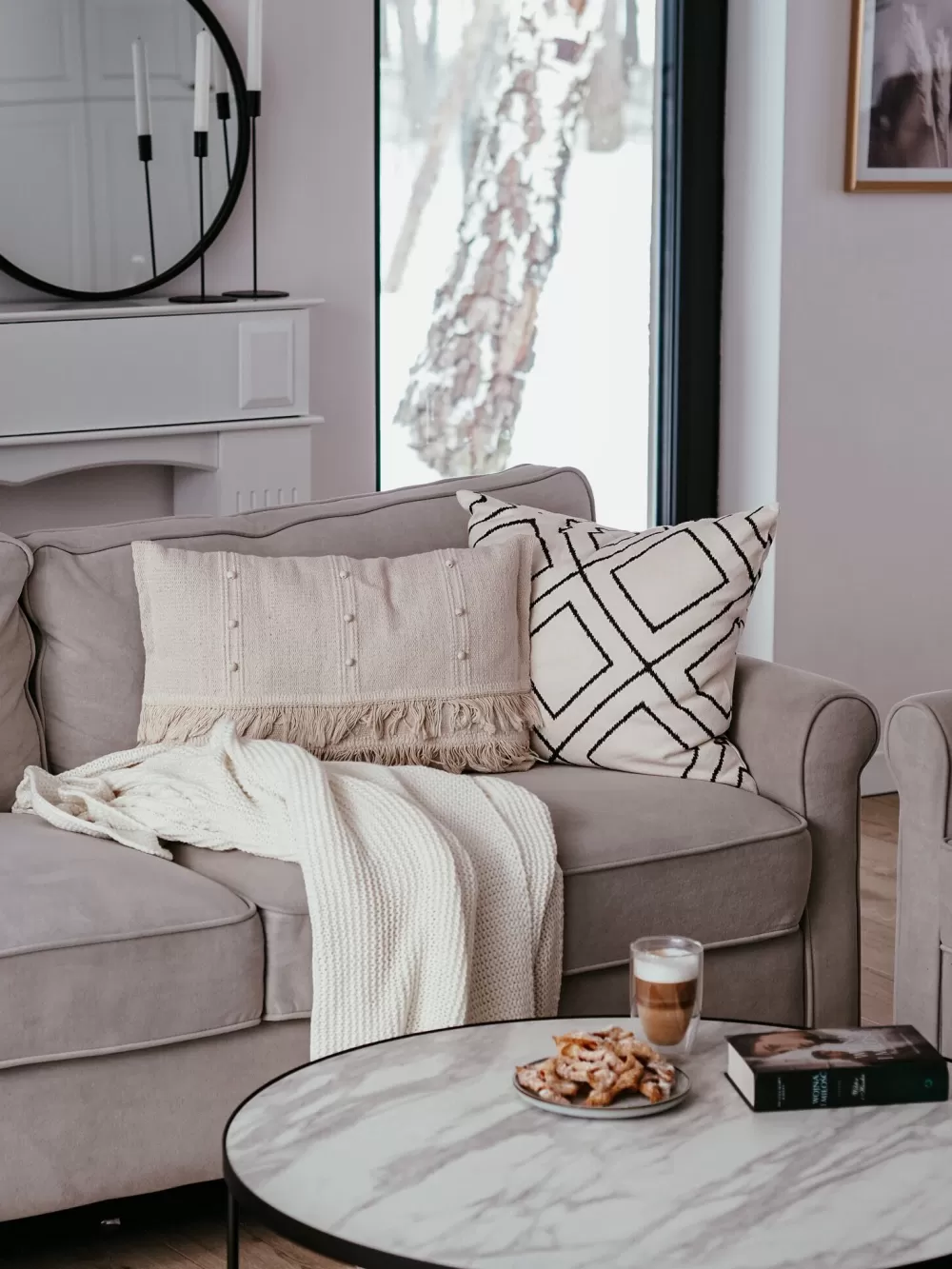 Divano Beliani 3 Posti in Velluto Beige Chiaro - Design Confortevole Ronneby
