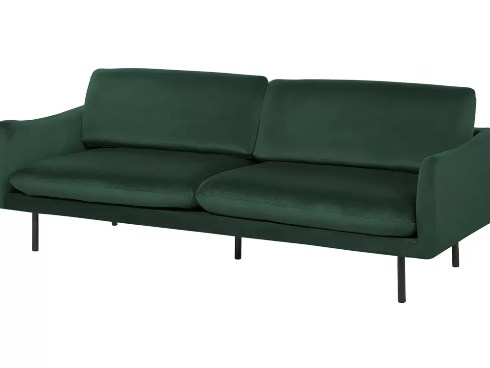 Beliani Divano 3 Posti Vinterbro - Verde Rilassante con Design Accogliente per Soggiorni Invernali