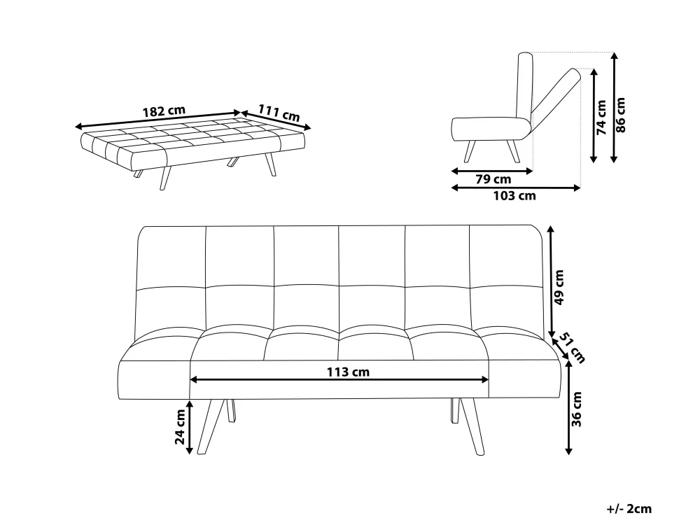 Divano Letto Beliani 3 Posti in Tessuto Beige - Design Ingaro con Struttura Compatta e Rivestimento Morbido, Ideale per Soggiorni Funzionali