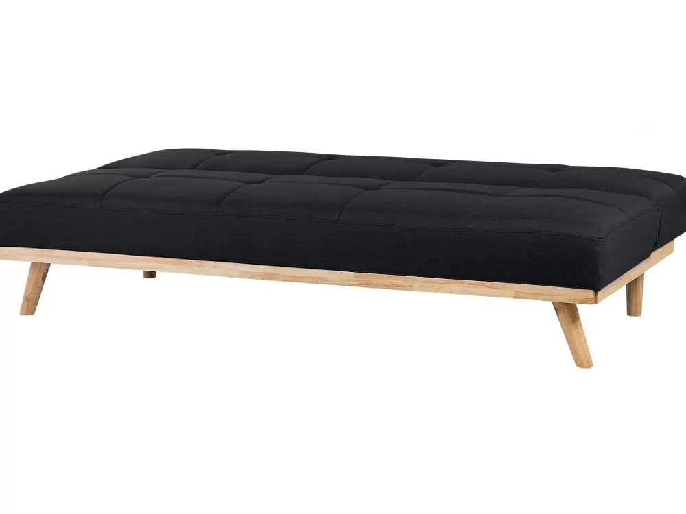 Comodissimo Divano Letto 3 Posti Beliani - Design Moderno in Tessuto Nero Froya