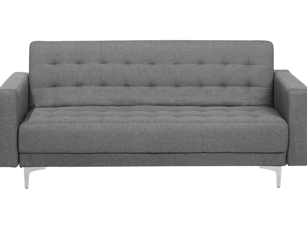 Beliani Divano Letto 3 Posti in Tessuto Grigio Chiaro Aberdeen - Design moderno e comfort superiore