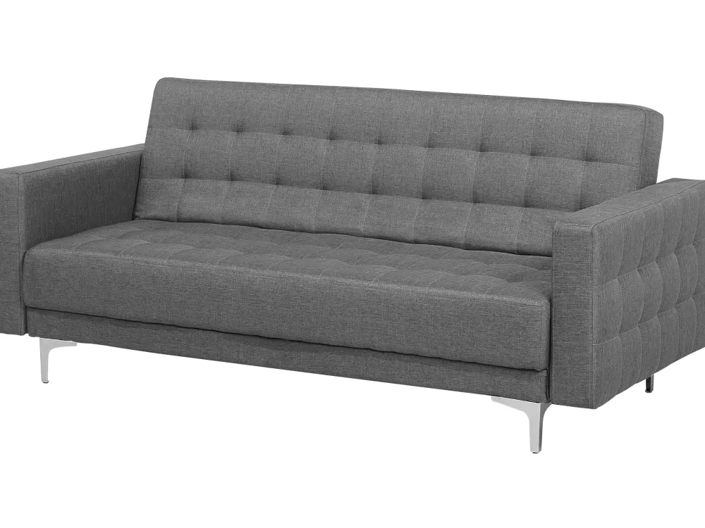 Beliani Divano Letto 3 Posti in Tessuto Grigio Chiaro Aberdeen - Design moderno e comfort superiore