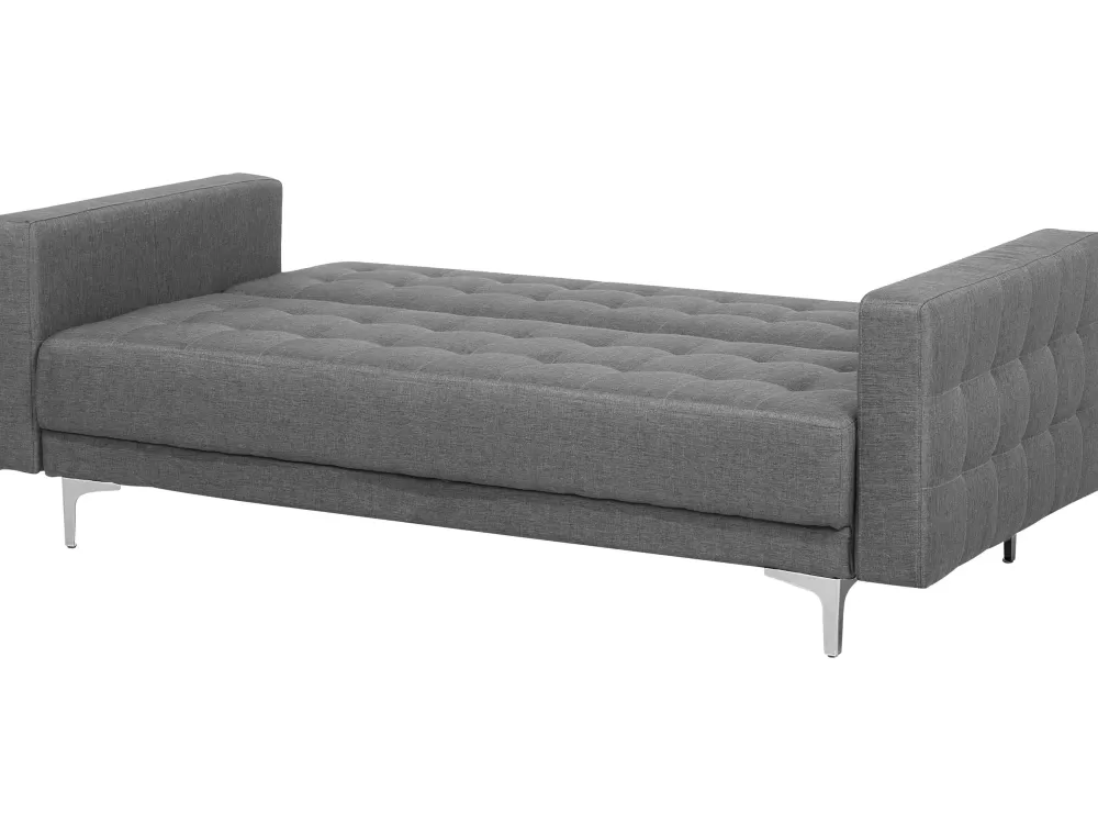 Beliani Divano Letto 3 Posti in Tessuto Grigio Chiaro Aberdeen - Design moderno e comfort superiore