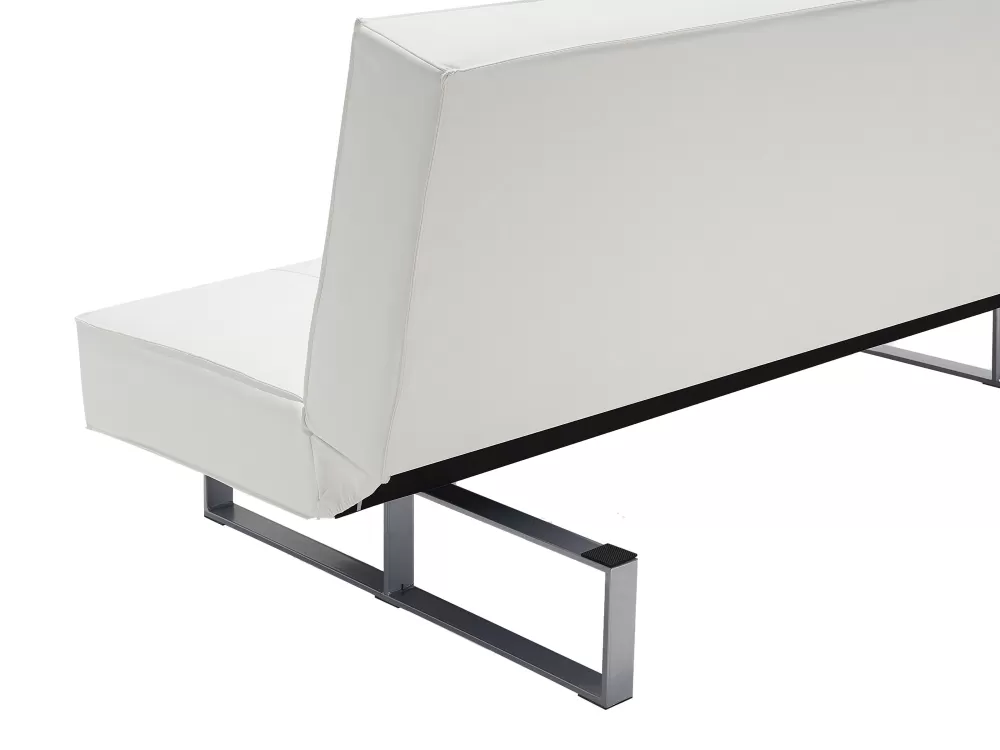 Divano Letto 3 Posti in Ecopelle - Bianco Puro Design Derby | Beliani Collection