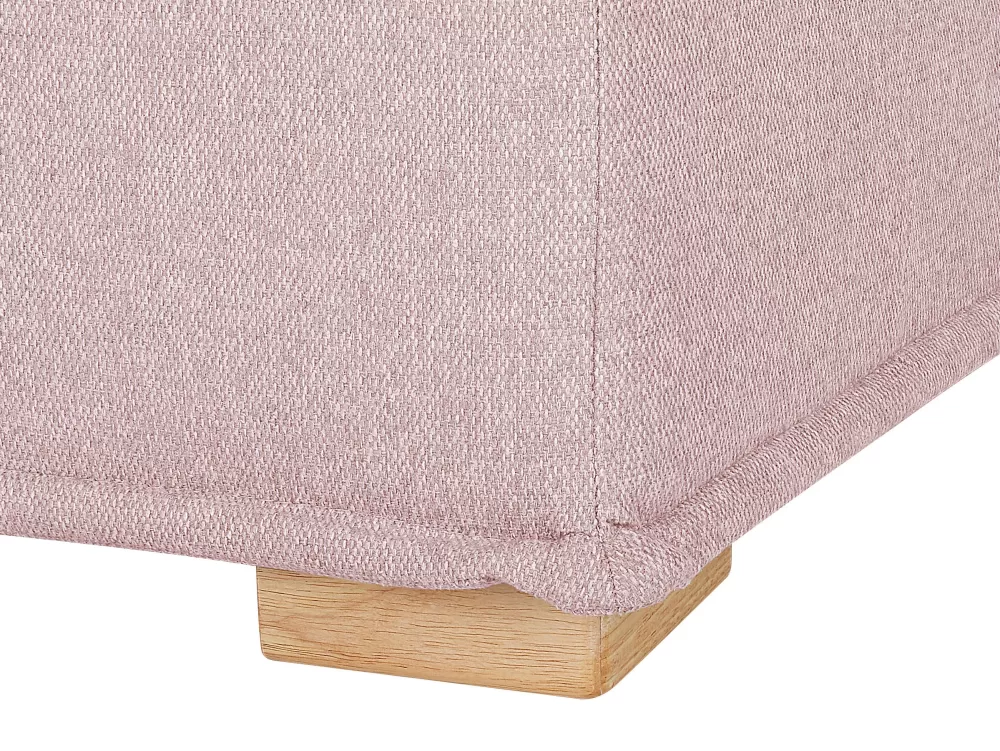 Beliani Divano Angolare Modulare 4 Posti, Design Moderno in Tessuto Rosa Chiaro - Collezione Tibro