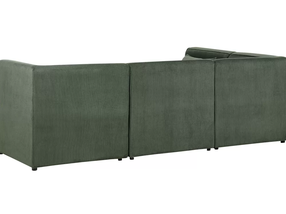 Divano Angolare Beliani 4 Posti con Rivestimento in Velluto, Design Moderno e Confortevole - Verde Scuro Lemvig