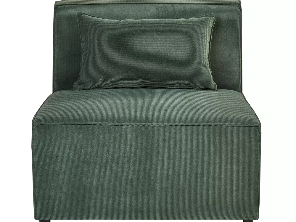 Divano Angolare Beliani 4 Posti con Rivestimento in Velluto, Design Moderno e Confortevole - Verde Scuro Lemvig