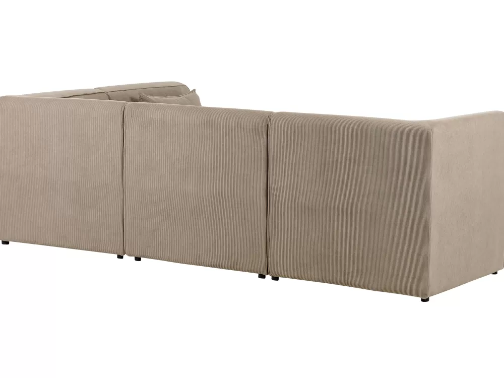 Divano Angolare Beliani 4 Posti con Cuscini, Design Moderno in Tessuto Grigio-Marrone - Modello Lemvig per Soggiorno Sinistro