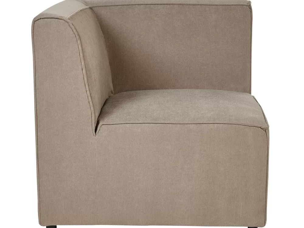 Divano Angolare Beliani 4 Posti con Cuscini, Design Moderno in Tessuto Grigio-Marrone - Modello Lemvig per Soggiorno Sinistro