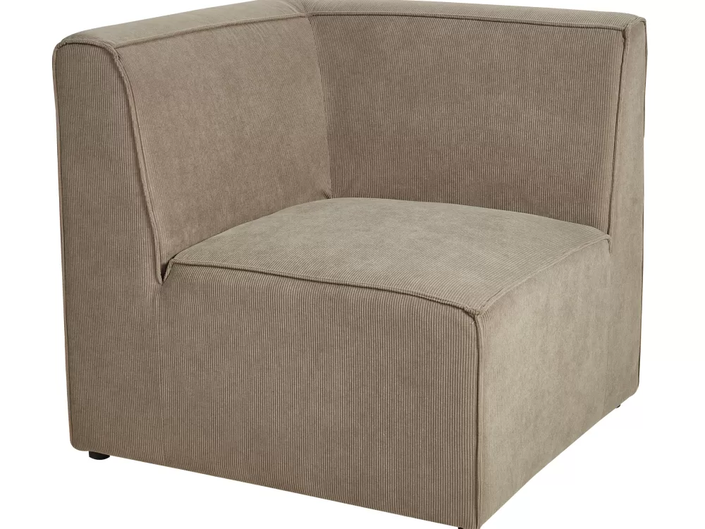 Divano Angolare Beliani 4 Posti con Cuscini, Design Moderno in Tessuto Grigio-Marrone - Modello Lemvig per Soggiorno Sinistro