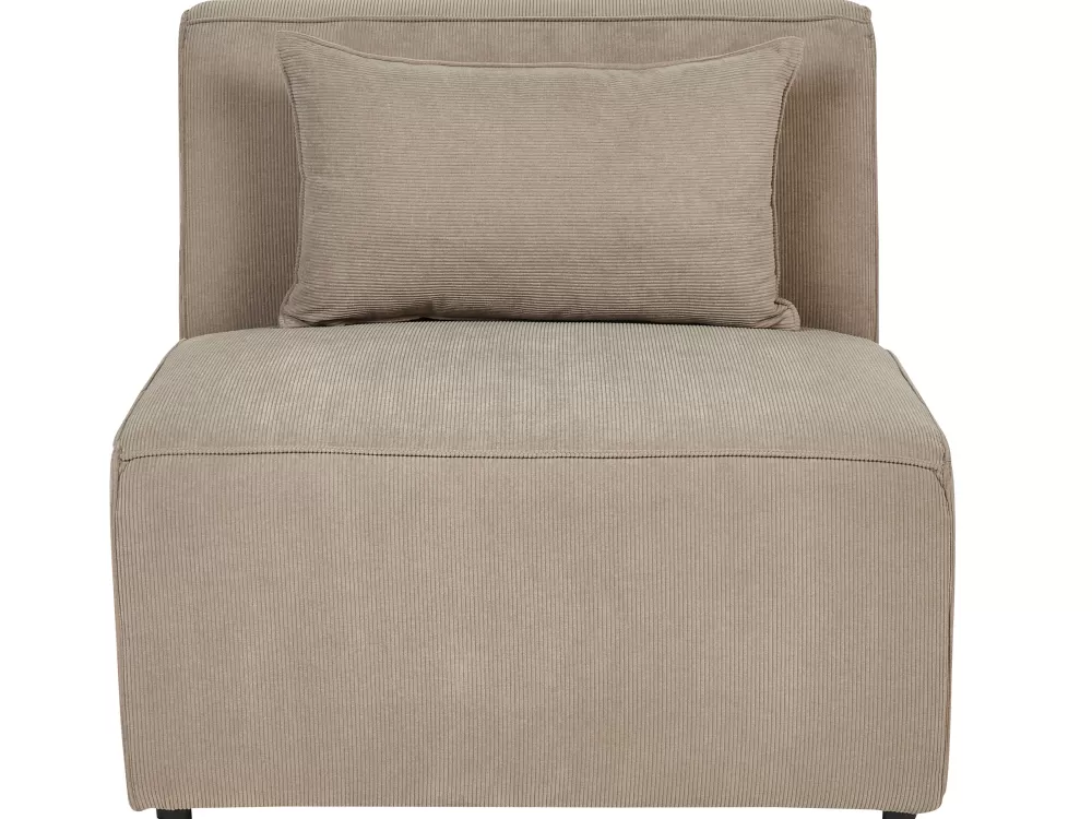 Divano Angolare Beliani 4 Posti con Cuscini, Design Moderno in Tessuto Grigio-Marrone - Modello Lemvig per Soggiorno Sinistro