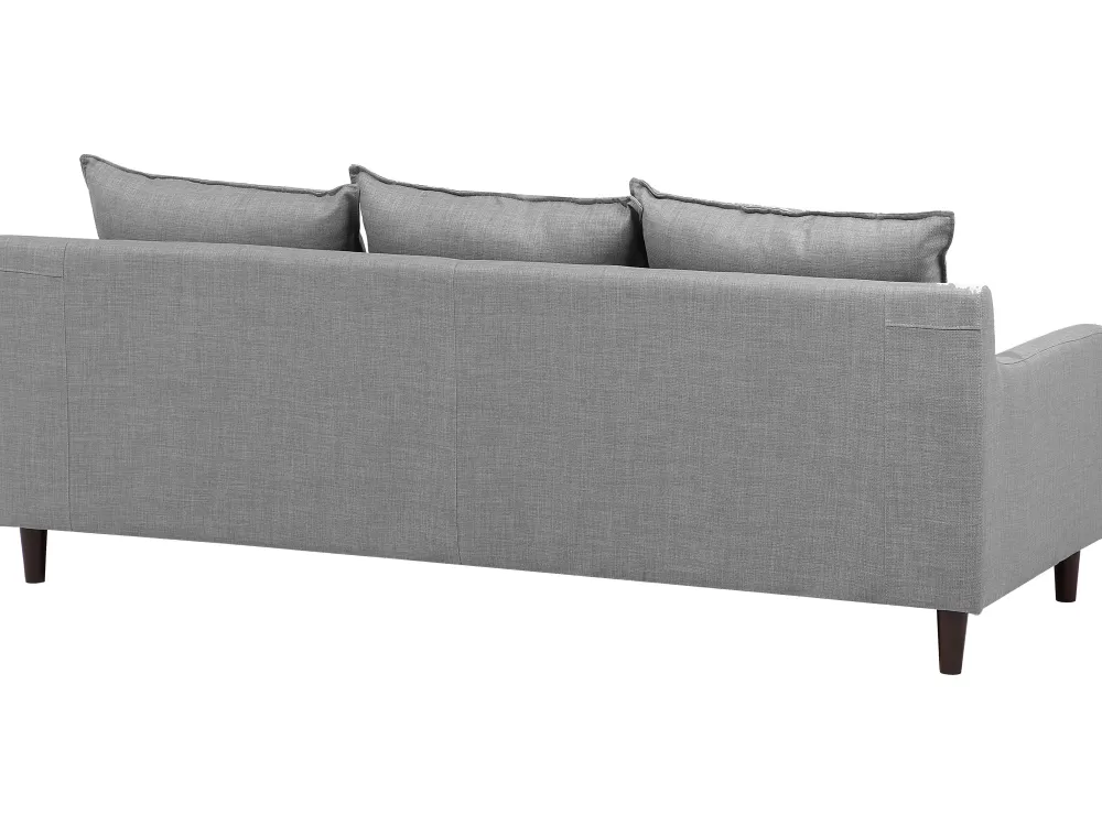 Divano Angolare Elvenes Beliani 4 Posti in Tessuto Grigio Chiaro con Rivestimento Reversibile e Design Moderno