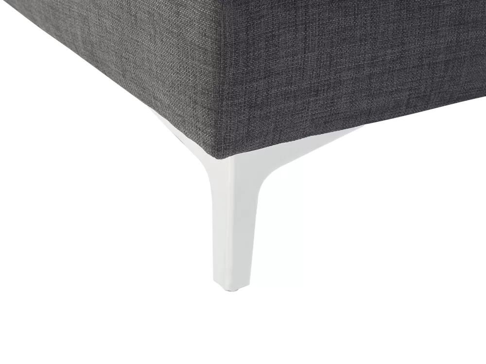 Beliani Divano Angolare Moderno Kiruna, 4 Posti in Tessuto Grigio Scuro – Design Funzionale per Soggiorno Accogliente