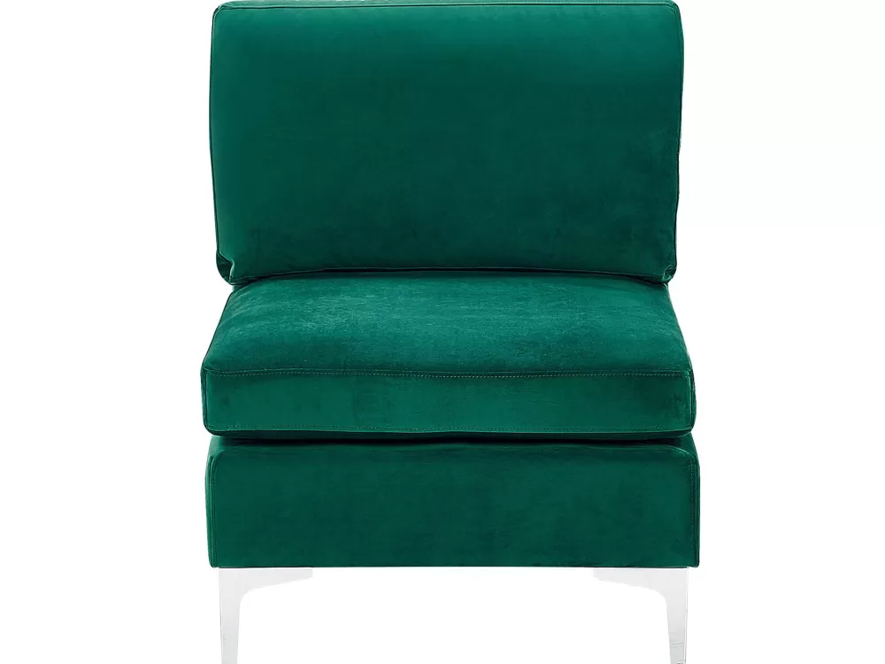 Divano angolare in velluto Beliani 4 posti - Design moderno verde Evja