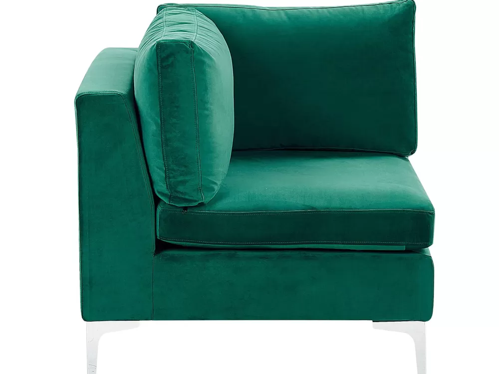 Divano angolare in velluto Beliani 4 posti - Design moderno verde Evja