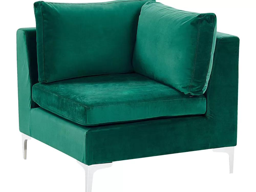 Divano angolare in velluto Beliani 4 posti - Design moderno verde Evja