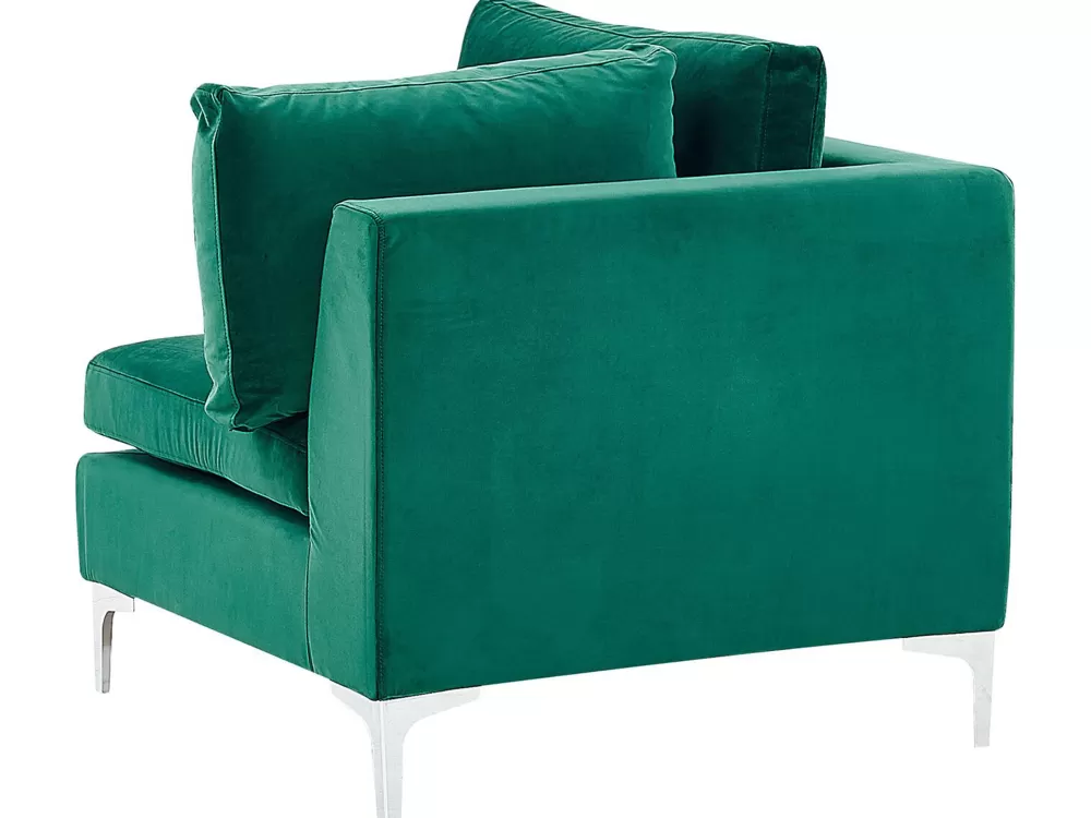 Divano angolare in velluto Beliani 4 posti - Design moderno verde Evja