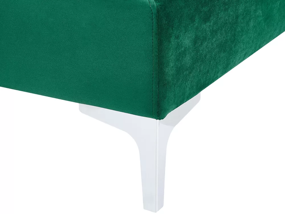 Divano angolare in velluto verde smeraldo, 4 posti con bracciolo sinistro - Design accogliente Evja by Beliani